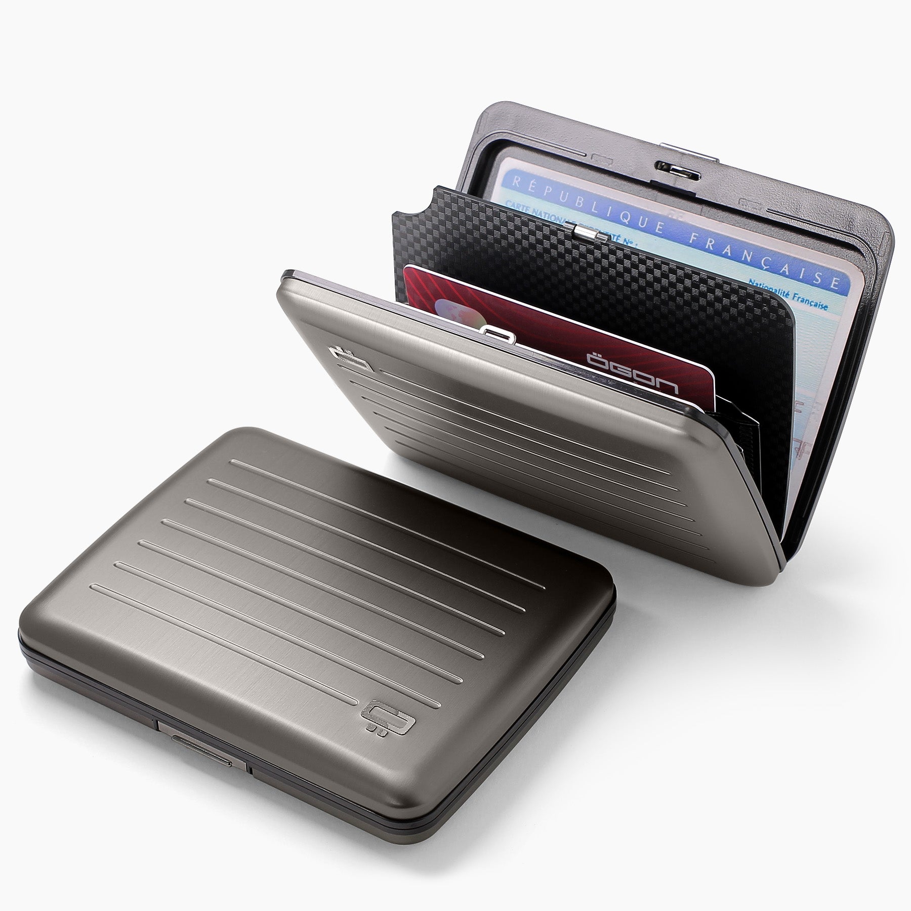 ?gon Designs - ストックホルム V2 アルミニウム財布 - メタルロックと防水 - RFIDブロックカードホルダー - 最大10枚のカー 正規日本代理店 [名入れ無料]OGON⁄オゴンフランス製 アルミカードホルダー ラージ SMART CASE V2 Large クレジット  カードケース クレジットカード スキミング防止 大容量 じゃばら キースへリング　キース・へリング [送料無料][セール対象] |