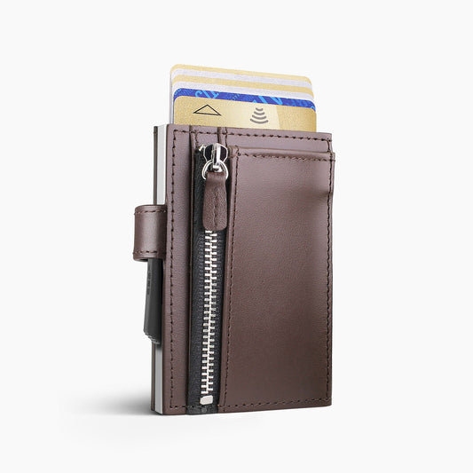 Porte-cartes automatique CASCADE ZIPPER | Brown