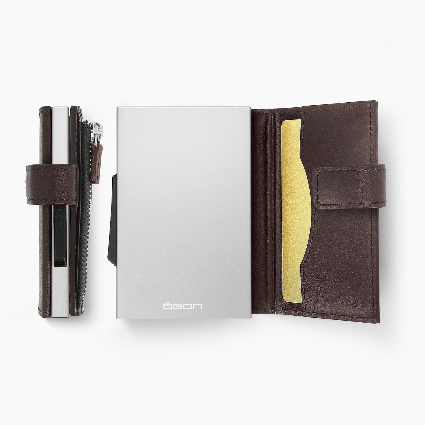 Automatischer Kartenhalter CASCADE ZIPPER | Braun