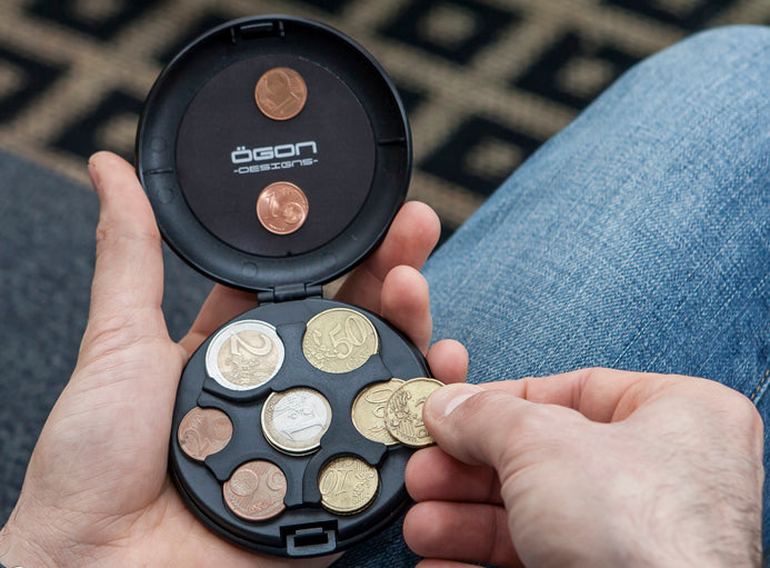 OGON Portamonete Alluminio - Dispenser Monete Euro, Fino 20€, Colore Rosso - Foto 3